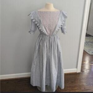 Dondolo Blue and Pink Striped Smocked Women’s Dress